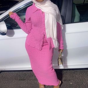 CHROM PINK SKIRT SET